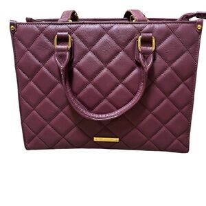 Joy Mangano Quilted Burgundy Tote Bag